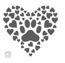 Hearts in Heart with Paw