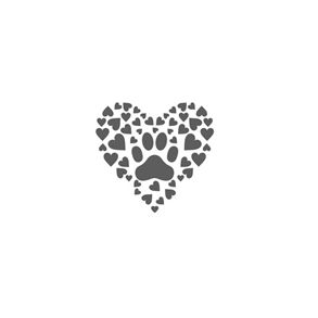Hearts in Heart with Paw