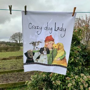 Crazy dog lady Teatowel